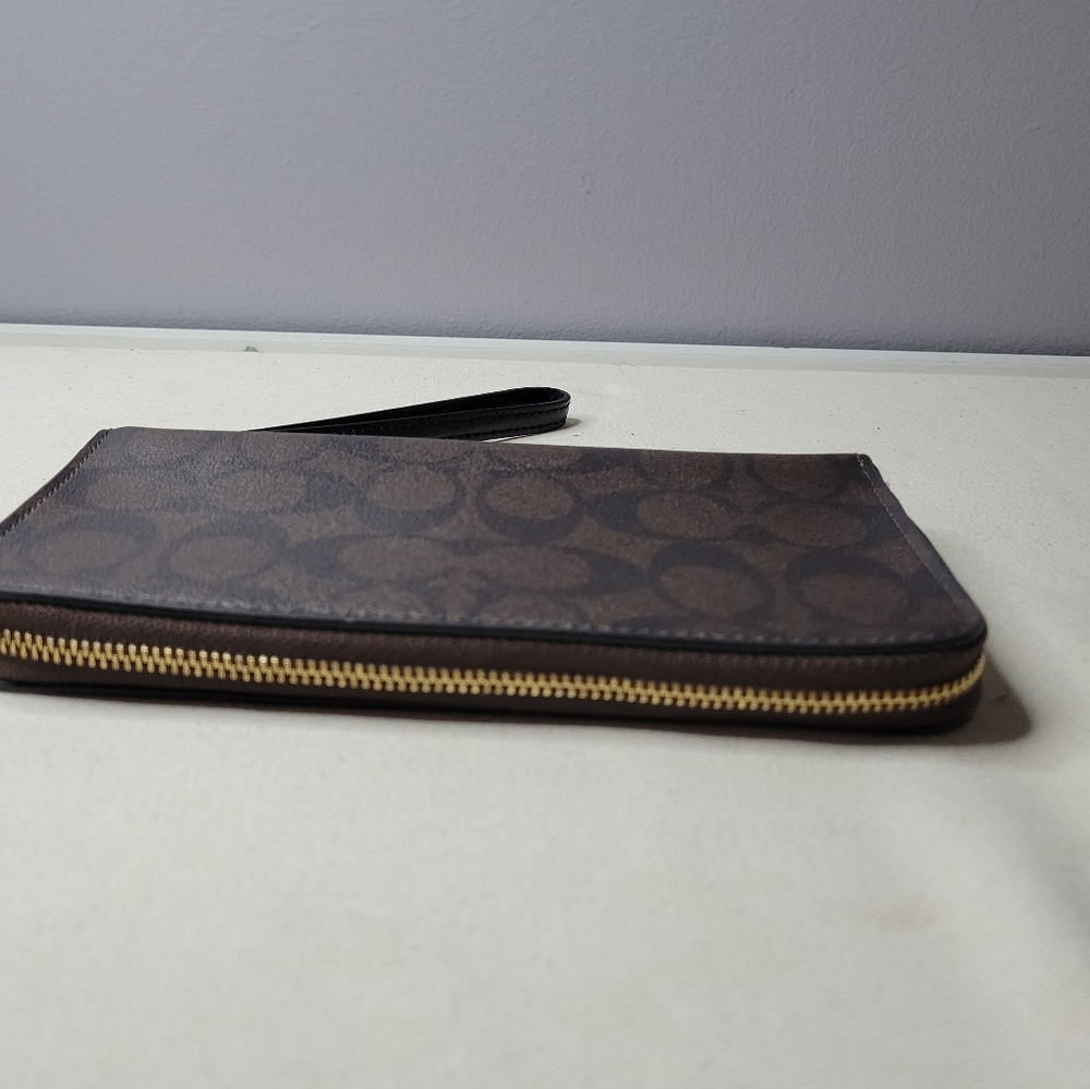 Coach Signature Brown Large Phone Wallet In Signature Canvas - Picture 4 of 15